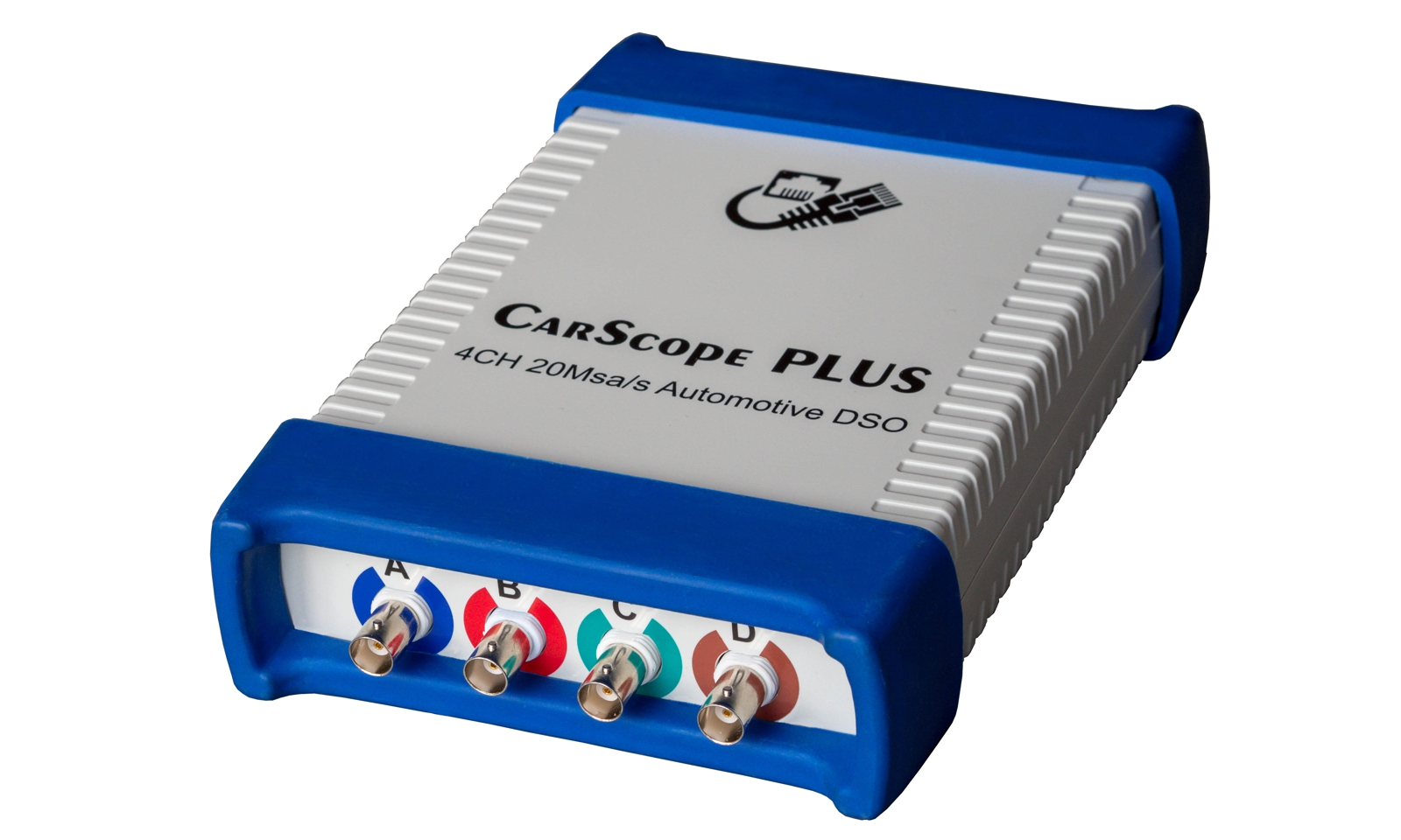 Carscope Plus 1 CarScope Plus oscilloskop set forfra med målekanaler og statusindikatorer