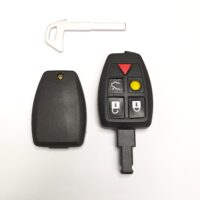 Nøgle repkit Volvo 5 knaps stik ind nøgle repkit med gul og rød knap